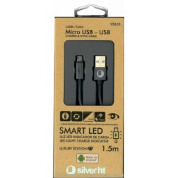 CABLE CARGADOR MICRO USB-USB INDICADOR LED CARGA