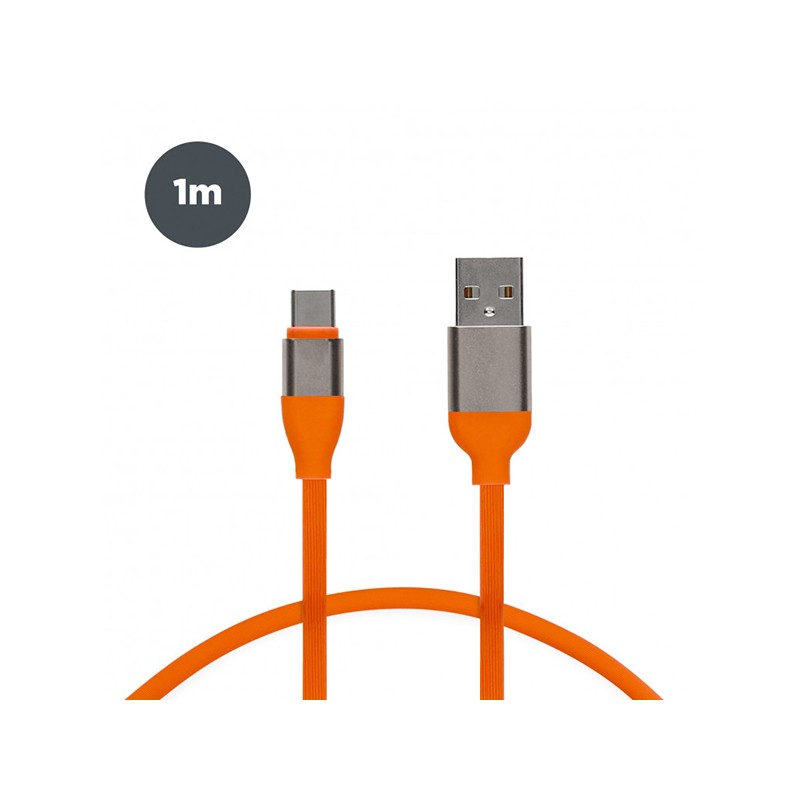 CABLE DATOS USB A USB TIPO C 2A NARANJA