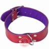 COLLAR PERRO CUERO GRANATE/PUR